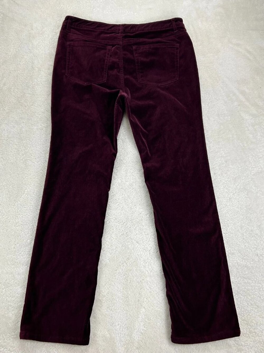 Lauren Ralph Lauren Trouser Pants Womens 8P Burgundy Velvet Comfort Straight Leg - Picture 2 of 12